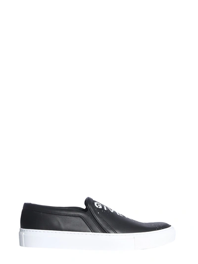 Shop Givenchy Leather Slip Ons In Black