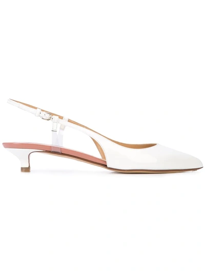 Shop Francesco Russo Slingback Pumps In White