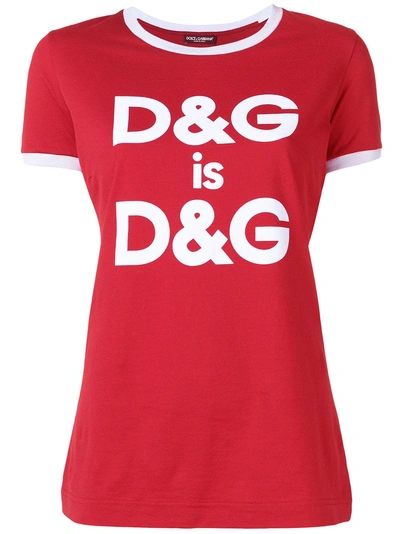Shop Dolce & Gabbana Slogan Print T-shirt - Red