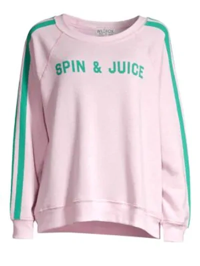 Shop Wildfox Spin Juice Sweatshirt In Primrose