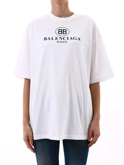 Shop Balenciaga Bb Logo T In White