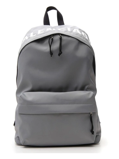 Shop Balenciaga Wheel Logo Backpack In Grey