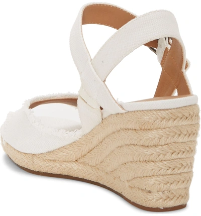 Lucky Brand Mindra Espadrille Wedge Sandal In White Fabric