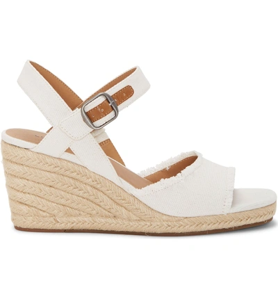 Lucky Brand Mindra Espadrille Wedge Sandal In White Fabric