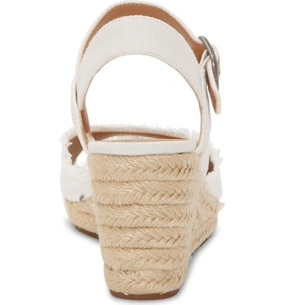 Lucky Brand Mindra Espadrille Wedge Sandal In White Fabric