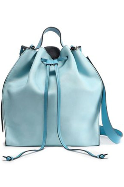 Shop Jw Anderson J.w.anderson Woman Leather Bucket Bag Sky Blue