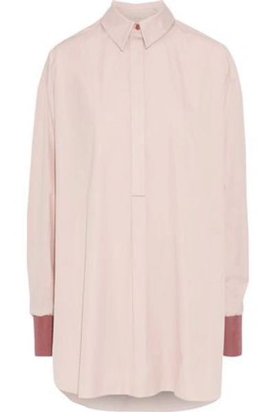 Shop Roksanda Woman Siara Cotton-poplin Tunic Pastel Pink