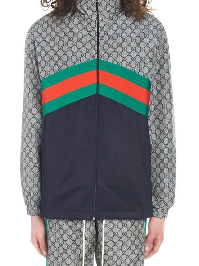 Shop Gucci Oversize Technical Jacket In Multi