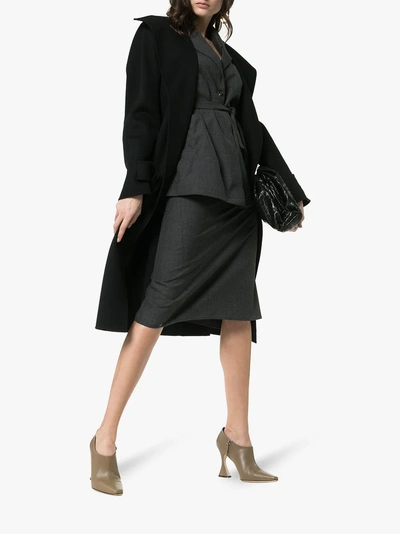 Shop Wright Le Chapelain Longline Sleeveless Wool Blazer In Grey