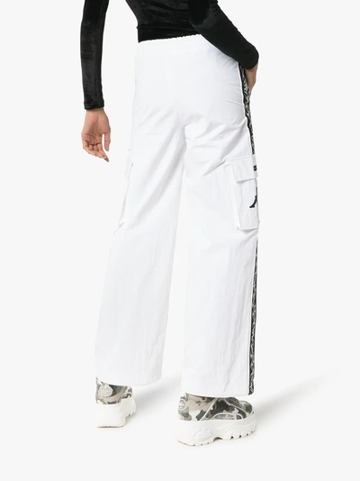 Shop Charm's X Kappa Flame-stripe Utility Pocket Track Pants In White