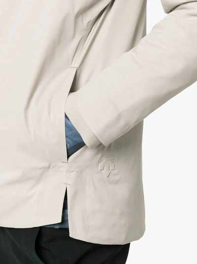 Shop Descente Cream Concealed Zip Front Jacket In Neutrals