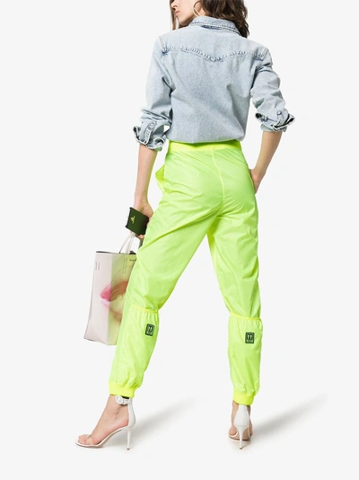 Shop Off-white High-waisted Double Layer Track Pants In Yellow