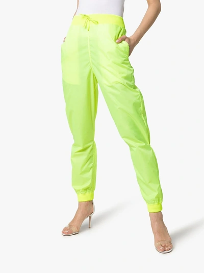 Shop Off-white High-waisted Double Layer Track Pants In Yellow