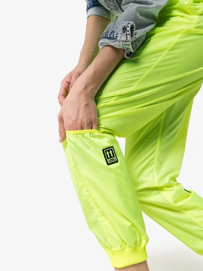 Shop Off-white High-waisted Double Layer Track Pants In Yellow