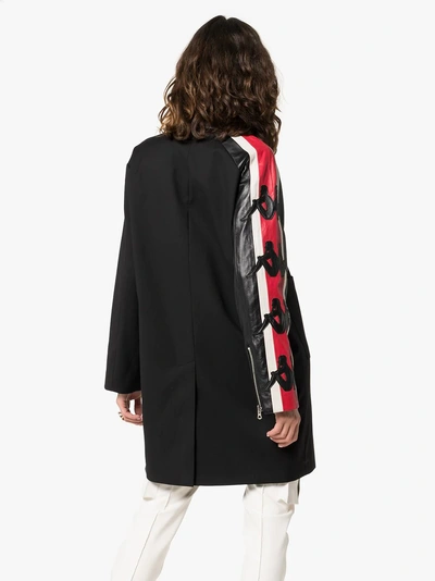 Shop Charm's X Kappa Contrast Sleeve Coat In 101 - Black