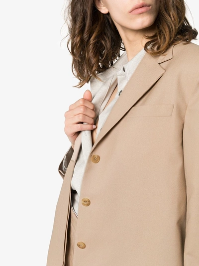 Shop Wright Le Chapelain Weekend Button-down Blazer Jacket In Beige