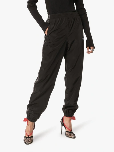 Shop Charm's Logo Stripe Track Pants In Black