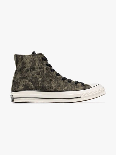 Shop Converse Green Chuck 70 Camouflage Cotton High Top Sneakers