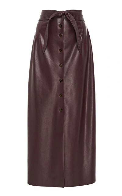 Shop Nanushka Arfen High-waist Button-front Skirt In Purple