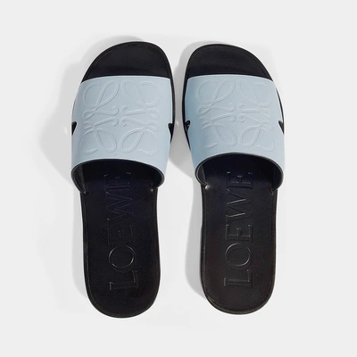 Shop Loewe | Logo Anagram Mules In Baby Blue Leather