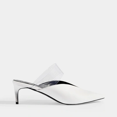 Shop Stella Mccartney | Slingback Pumps In White And Transparent Eco Leather And Pvc