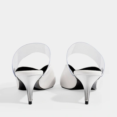 Shop Stella Mccartney | Slingback Pumps In White And Transparent Eco Leather And Pvc