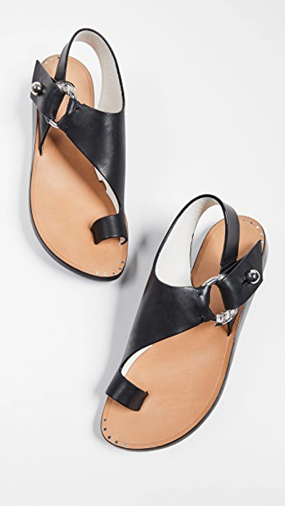 Shop Rag & Bone Arc Flat Sandals In Black