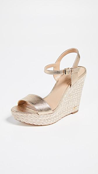 michael kors jill wedge gold