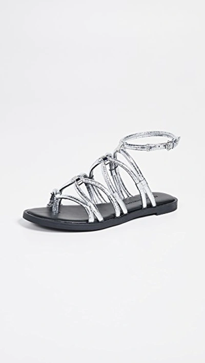 Shop Rebecca Minkoff Sarle Strappy Sandals In Silver