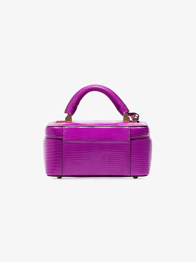 Shop Stalvey Box-bag Aus Eidechsenleder In Purple