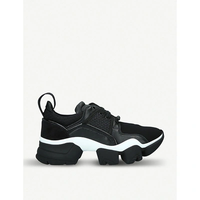 Shop Givenchy Jaw Neoprene And Leather Trainers In Blk/white