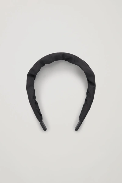 Shop Cos Silk-covered Headband In Black