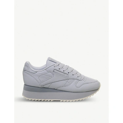 Reebok Classic Leather Double Platform Leather Trainers In Cool Shadow Pink  | ModeSens