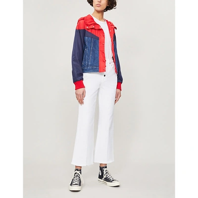 Shop Levi's Panelled Shell And Denim Hooded Jacket In Wind Breaker