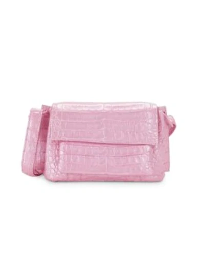 Shop Nancy Gonzalez Crocodile Leather Shoulder Bag In Pink