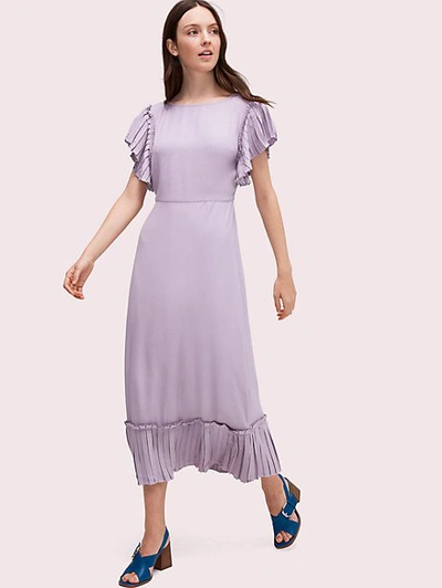 Shop Kate Spade Pleated Crepe Dress In Iced Grape