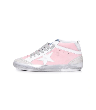 Shop Golden Goose Mid Star Sneakers In Pink Nabuk/white Star