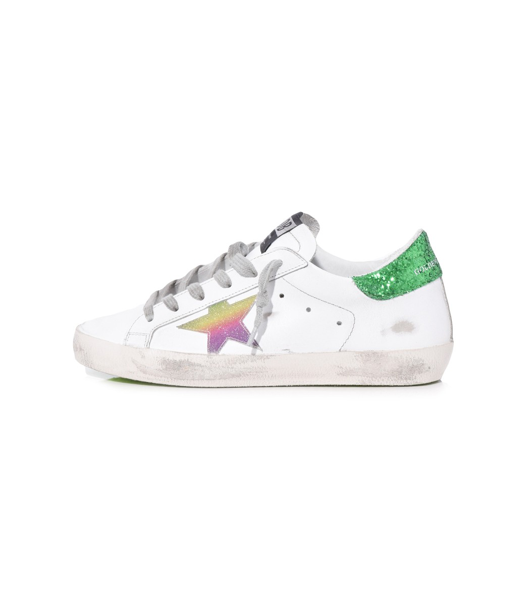 rainbow golden goose shoes