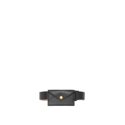 Shop Burberry Envelope Detail Leather Belt