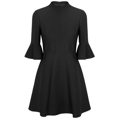 Shop Valentino Abito Wool And Silk-blend Dress In Black