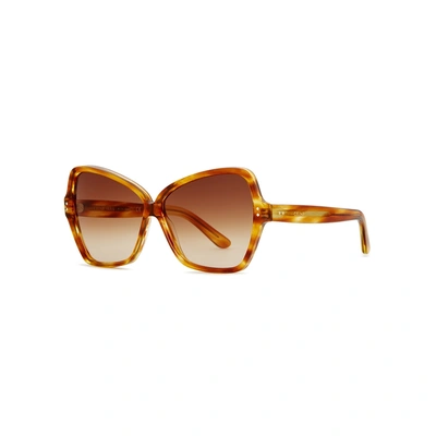 Shop Celine Tortoiseshell Oversized Sunglasses