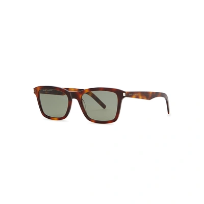 Shop Saint Laurent Sl283 Tortoiseshell Square-frame Sunglasses In Havana