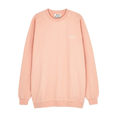 Acne Studios Peach Logo Cotton Sweatshirt In Orange | ModeSens