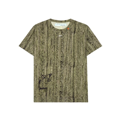 Shop Off-white Camouflage Logo-print Cotton T-shirt