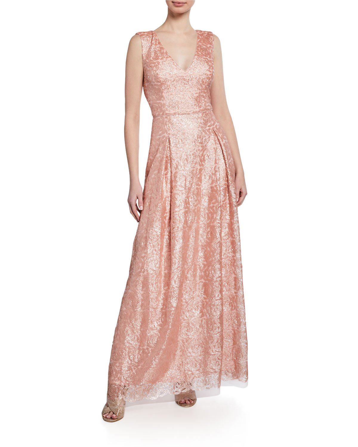 embroidered mesh gown