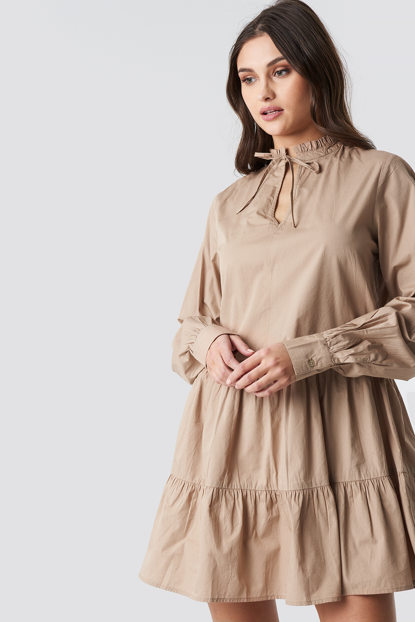 beige tunic dress