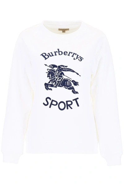 Shop Burberry Logo Printed Sweatshirt In White