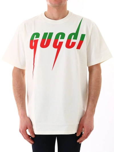 Shop Gucci Logo Printed T In White