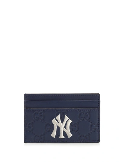 Shop Gucci Ny Yankees Cardholder In Blue