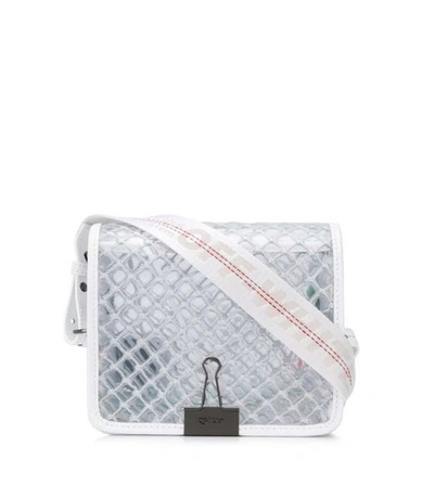 Shop Off-white Pvc Net Flap Bag In White